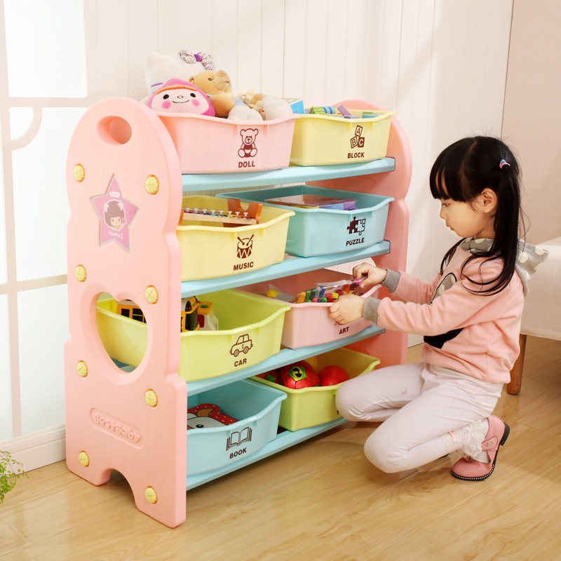 Eco-friendly Rectangle Plastic Kids Toy Storage Organizer Rack Toys Storage Drawers