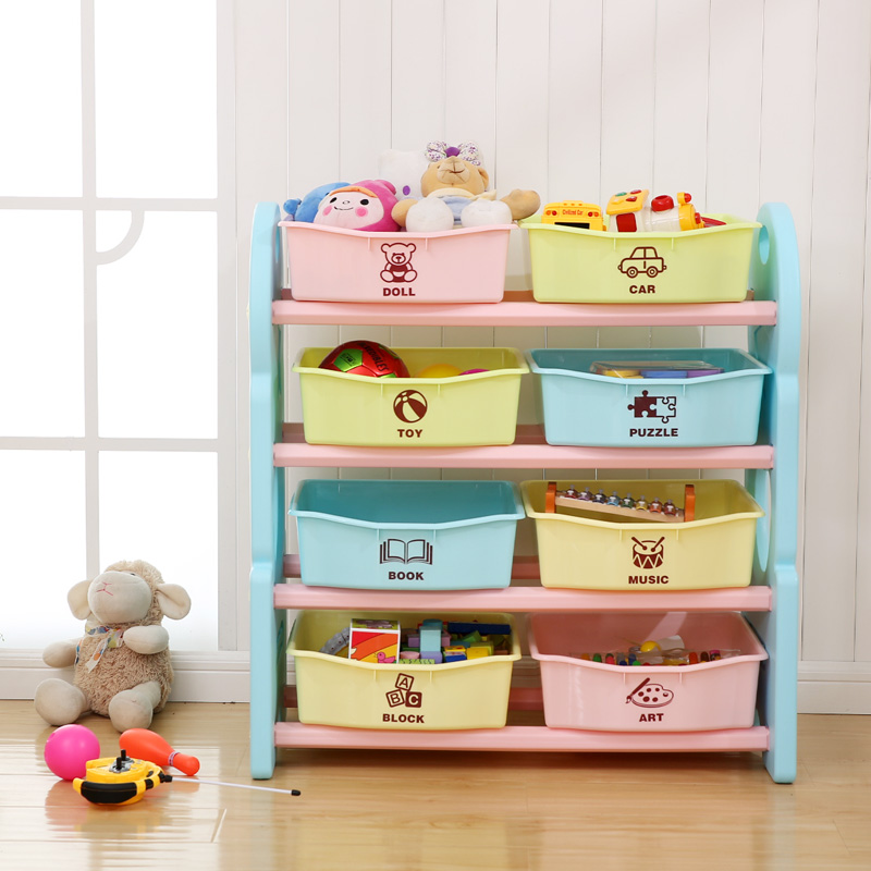 Eco-friendly Rectangle Plastic Kids Toy Storage Organizer Rack Toys Storage Drawers
