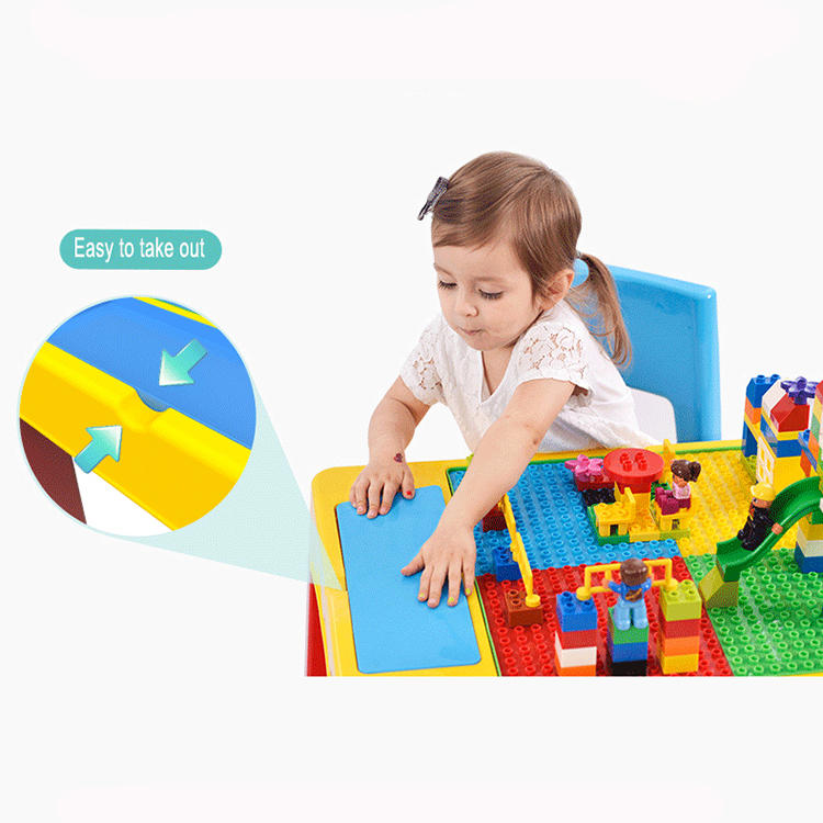 Plastic Activity Playing Building Block Table Kids Plastic Table And Chair