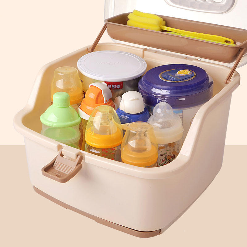 Portable Milk Bottle Storage Box Dinnerware Organizer Baby Bottle Drying Rack Baby Bottle Rack