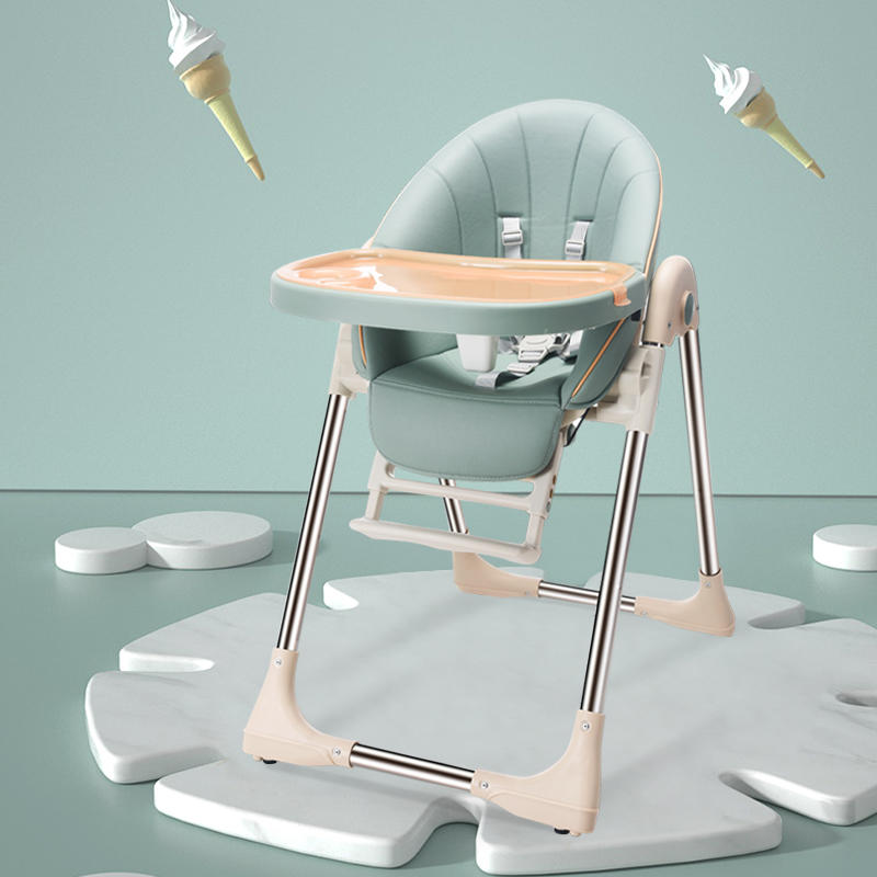 Baby Plastic Dining Table High Chair Baby Feeding Chair With Wheel