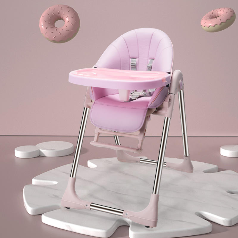 Baby Plastic Dining Table High Chair Baby Feeding Chair With Wheel